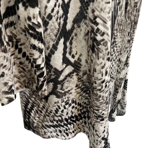 Chicos Womens Linen Cotton Blend Open Cardigan Sweater Snakeskin Knit sz 2 L - Picture 2 of 16